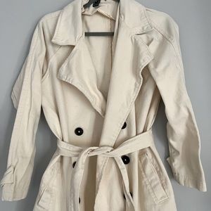 Forever 21 Cream Thick Trench Coat Jacket